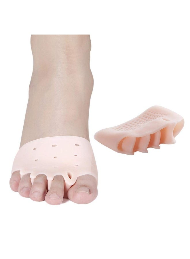 Two pairs of medical silicone toe separators - corrects bunions and hammer toes - for toe alignment and pain and pressure relief - suitable for men, women and athletes - one size - Image 1